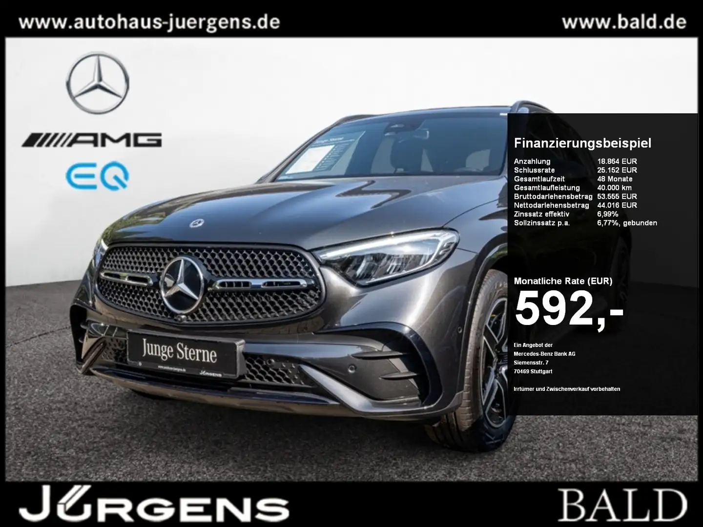 Mercedes-Benz GLC 300 4M AMG-Sport/360/Pano/AHK/Night/Memo/19" Grau - 1
