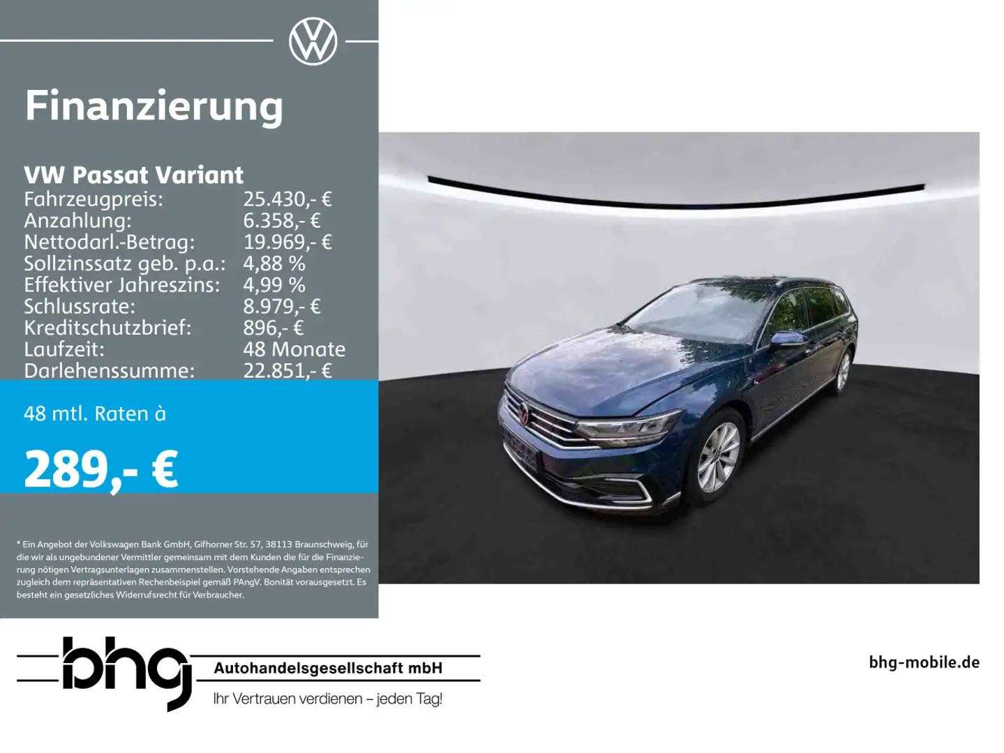 Volkswagen Passat Variant 1.4 TSI Plug-In-Hybrid DSG GTE Blau - 1