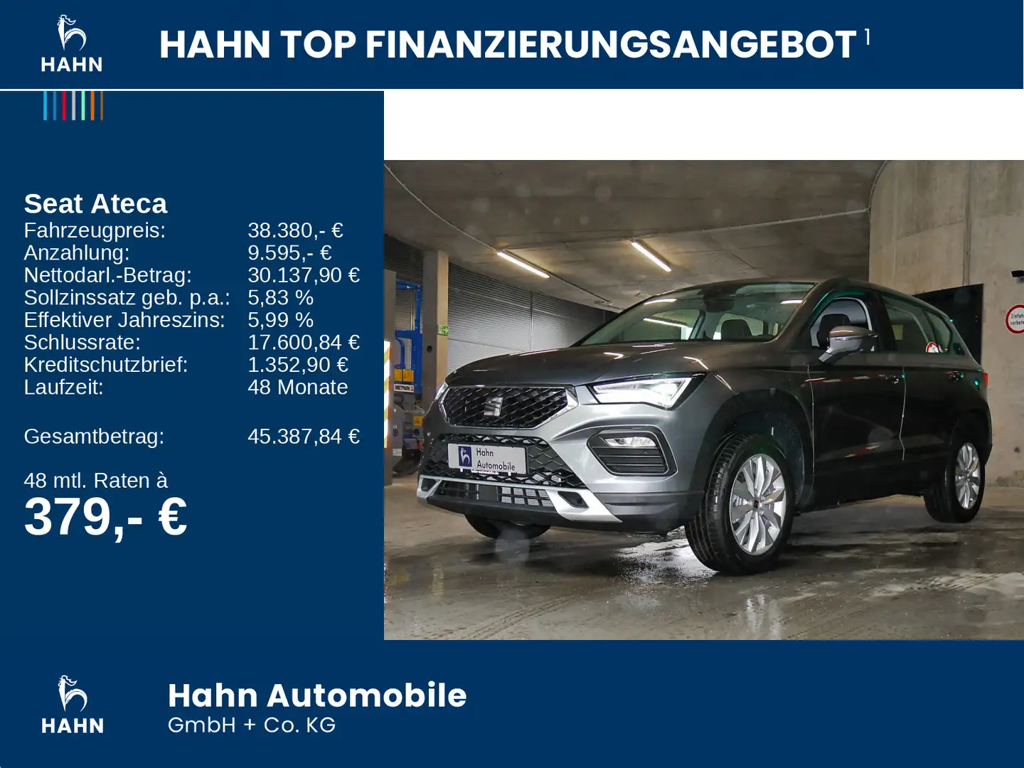 SEAT Ateca Style 2.0TDI 150PS DSG*Sensoren, Navi* Grau - 2