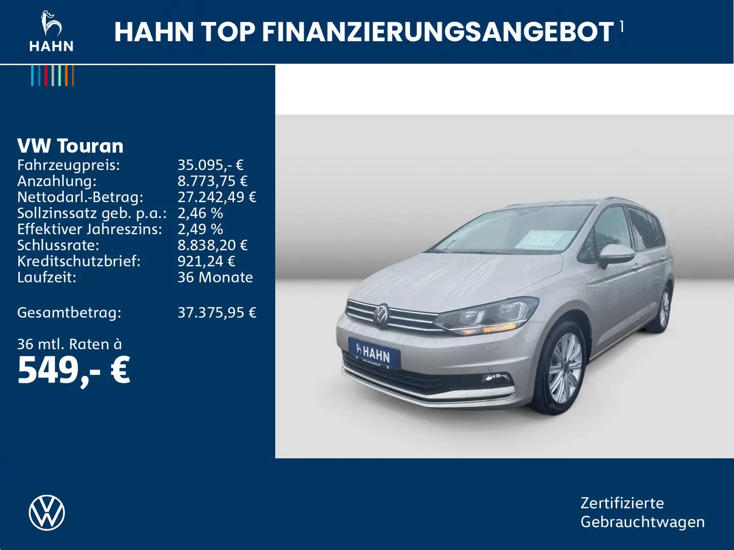 Volkswagen Touran 2.0TDI DSG Move Nav 7-Sitze AHK ACC Sitzh Silber - 2