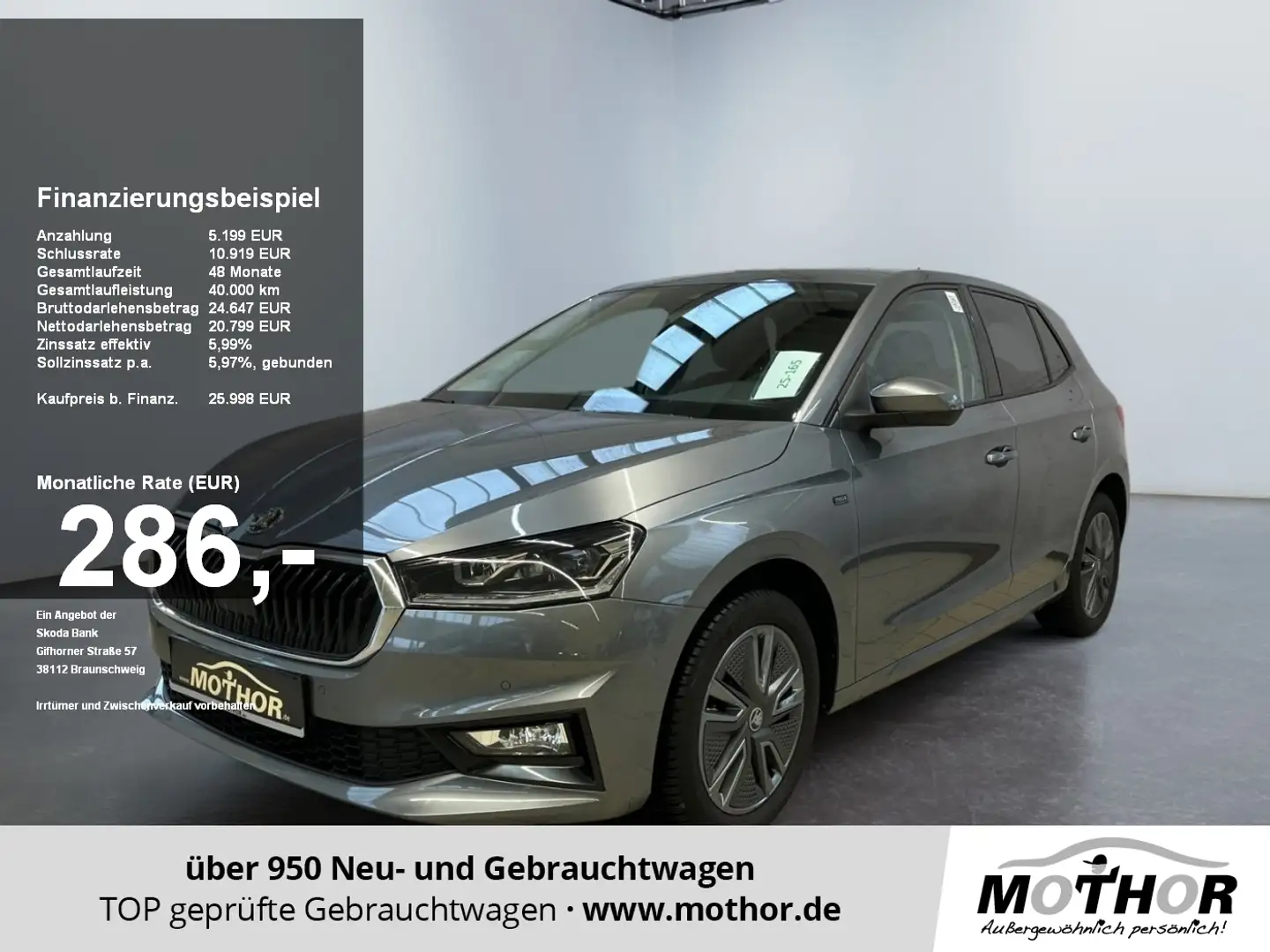 Skoda Fabia Tour 1.0 TSI DSG Rückfahrkamera Smartlink Grau - 1