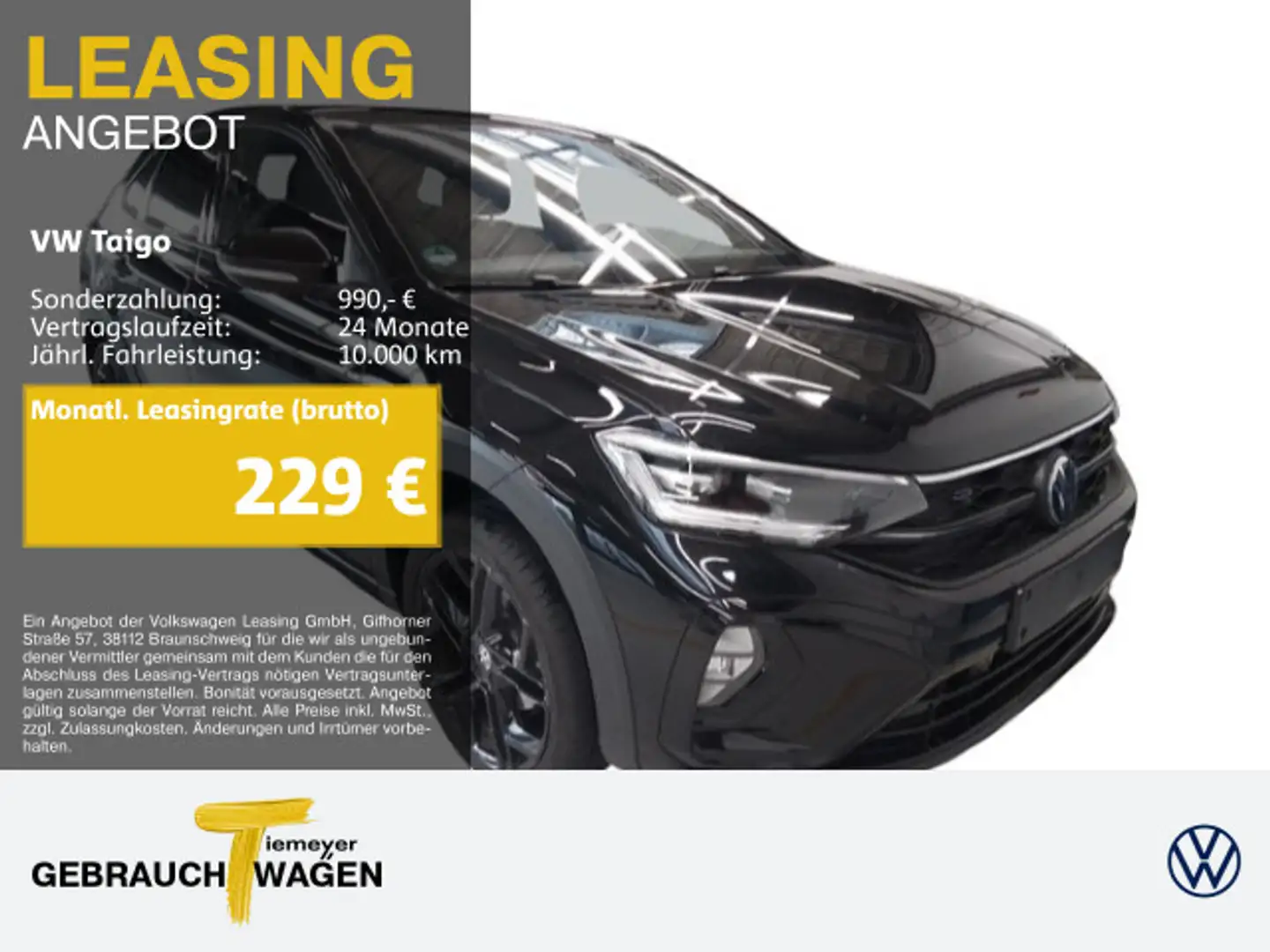 Volkswagen Taigo 1.5 TSI DSG R-LINE BLACKSTYLE LM18 PANO KA Schwarz - 1