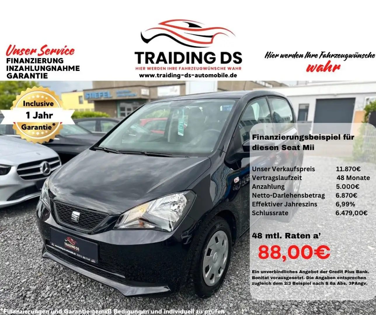 SEAT Mii / -5 TÜREN- / KLIMA / SITZHEITZUNG Zwart - 1