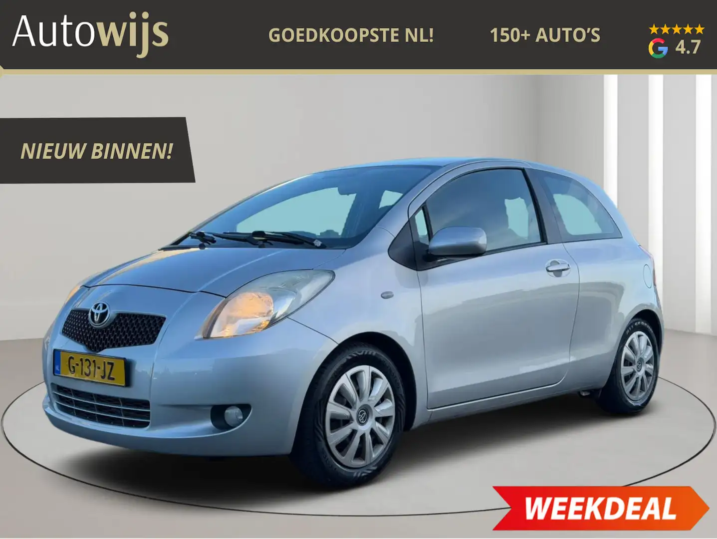 Toyota Yaris 1.0 VVTi +|141DKM|AIRCO|ELEKRAM| Grijs - 1