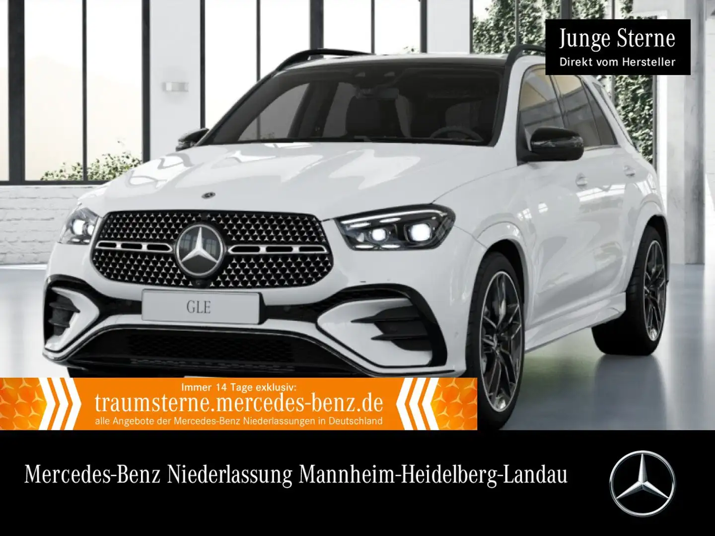 Mercedes-Benz GLE 350 de 4M AMG+NIGHT+PANO+360+AHK+MULTIBEAM+HUD Weiß - 1