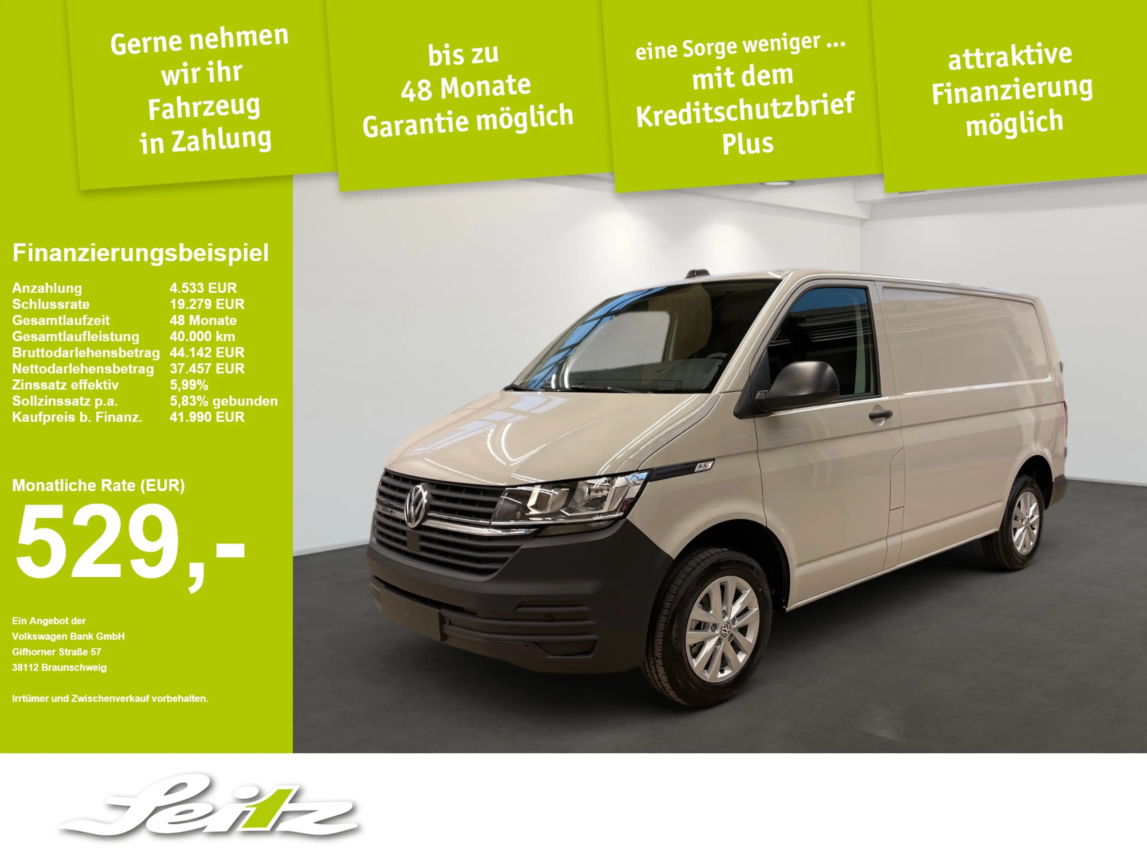 Volkswagen T6.1 Transporter Kasten 2.0 TDI KR *AHK*APPCON*PDC*