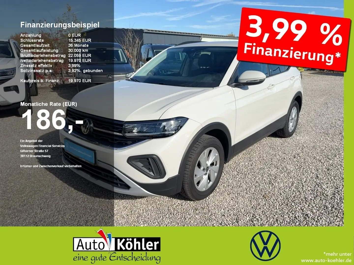 Volkswagen T-Cross Life TSi CarPlay+ACC+LED+Virt+PDC Gris - 1