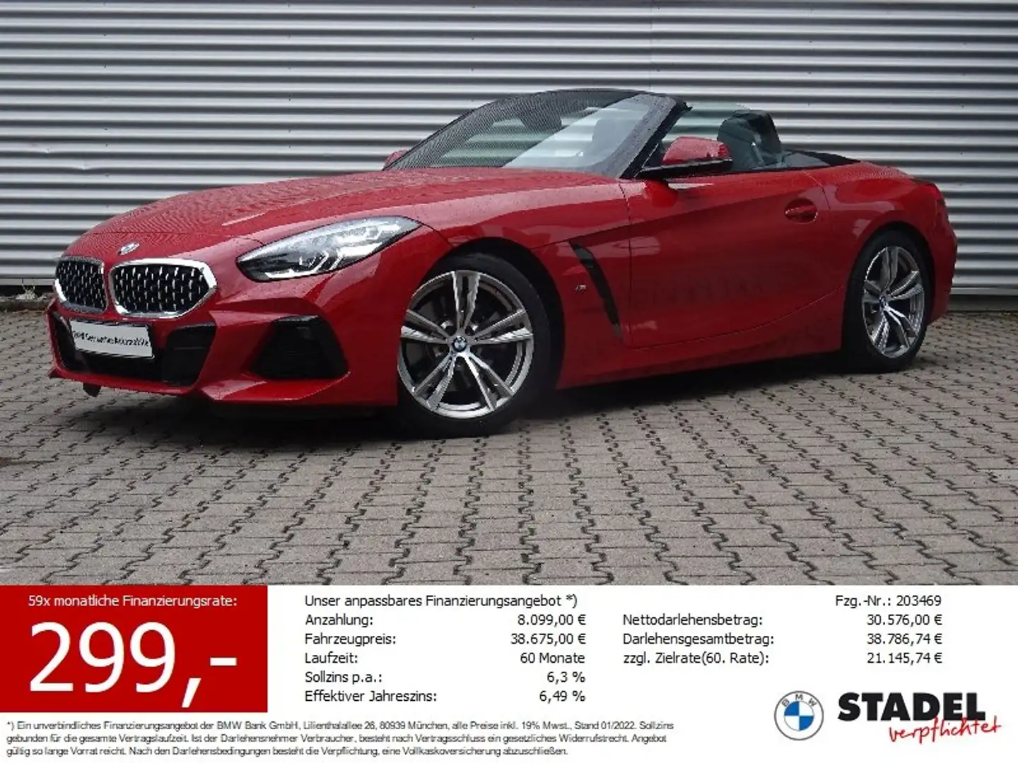BMW Z4 sDrive20i M Sport ACC adLED M-Sitze Kamera Rot - 1