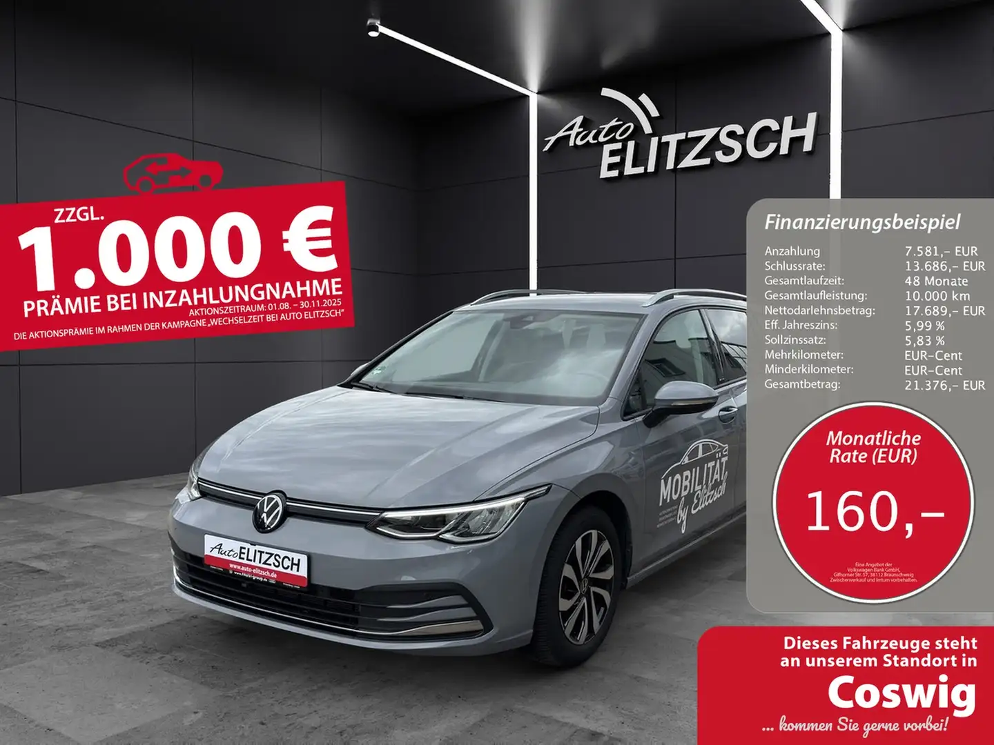 Volkswagen Golf VIII Variant eTSI Active DSG NAVI AppConnect Grau - 1