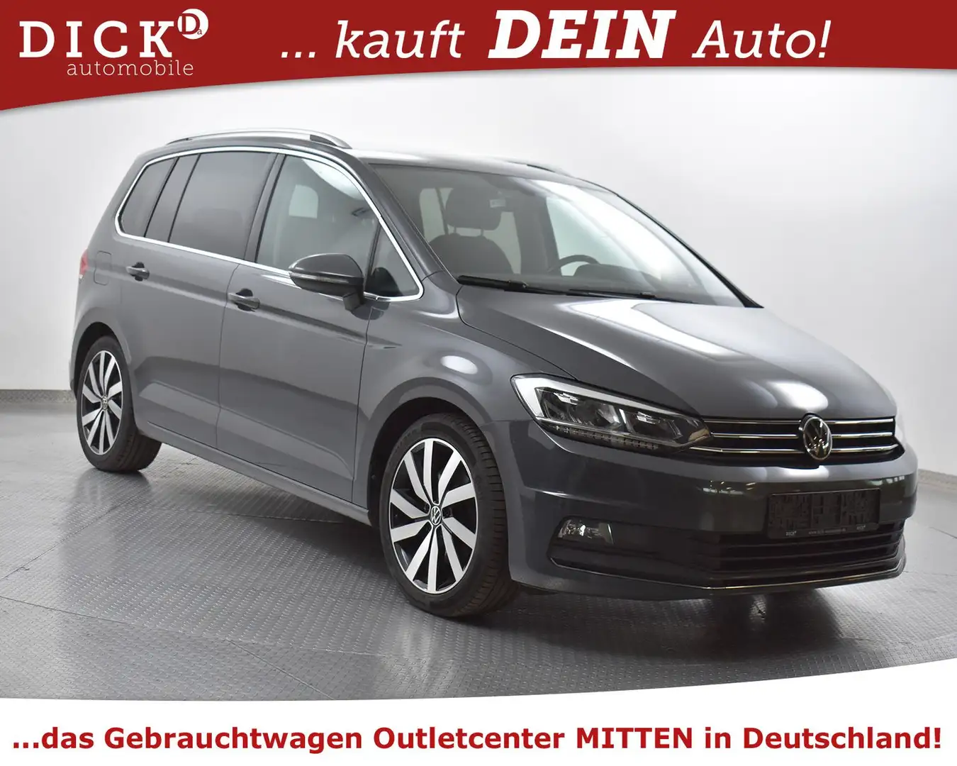 Volkswagen Touran 2.0d Highl NAV+LED+KAM+ACC+AHK+MASSAG+18" Gris - 1