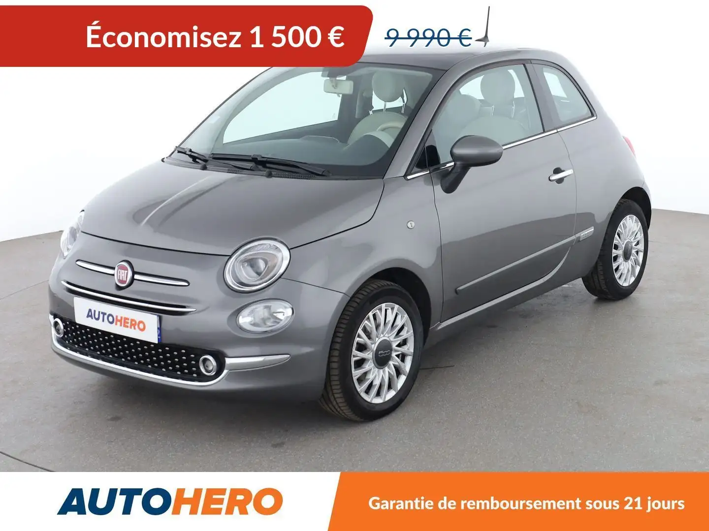 Fiat 500 1.2 Lounge Gris - 1