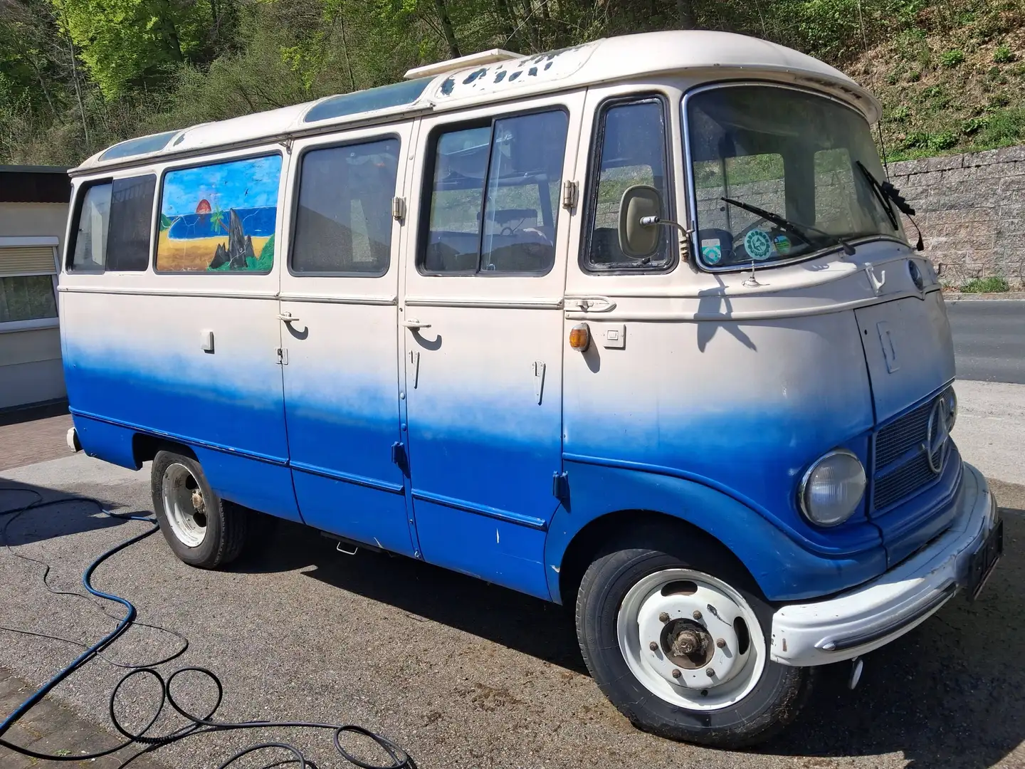 Oldtimer Mercedes Benz 0319 camping Blau - 2