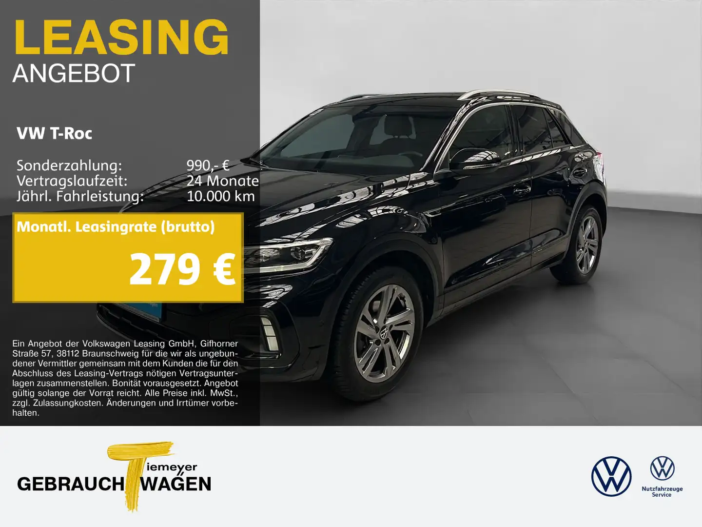Volkswagen T-Roc 1.5 TSI DSG R-LINE LED+ NAVI KAMERA AHK Noir - 1
