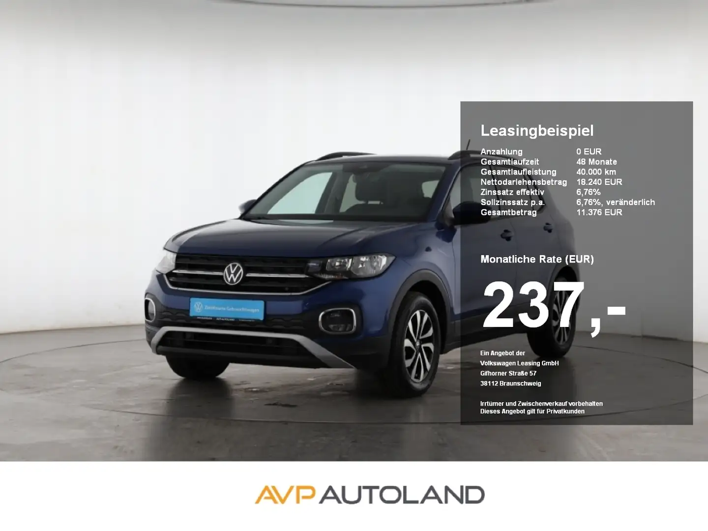 Volkswagen T-Cross 1.0 TSI ACTIVE | ACC | NAVI | AHK | Blau - 1
