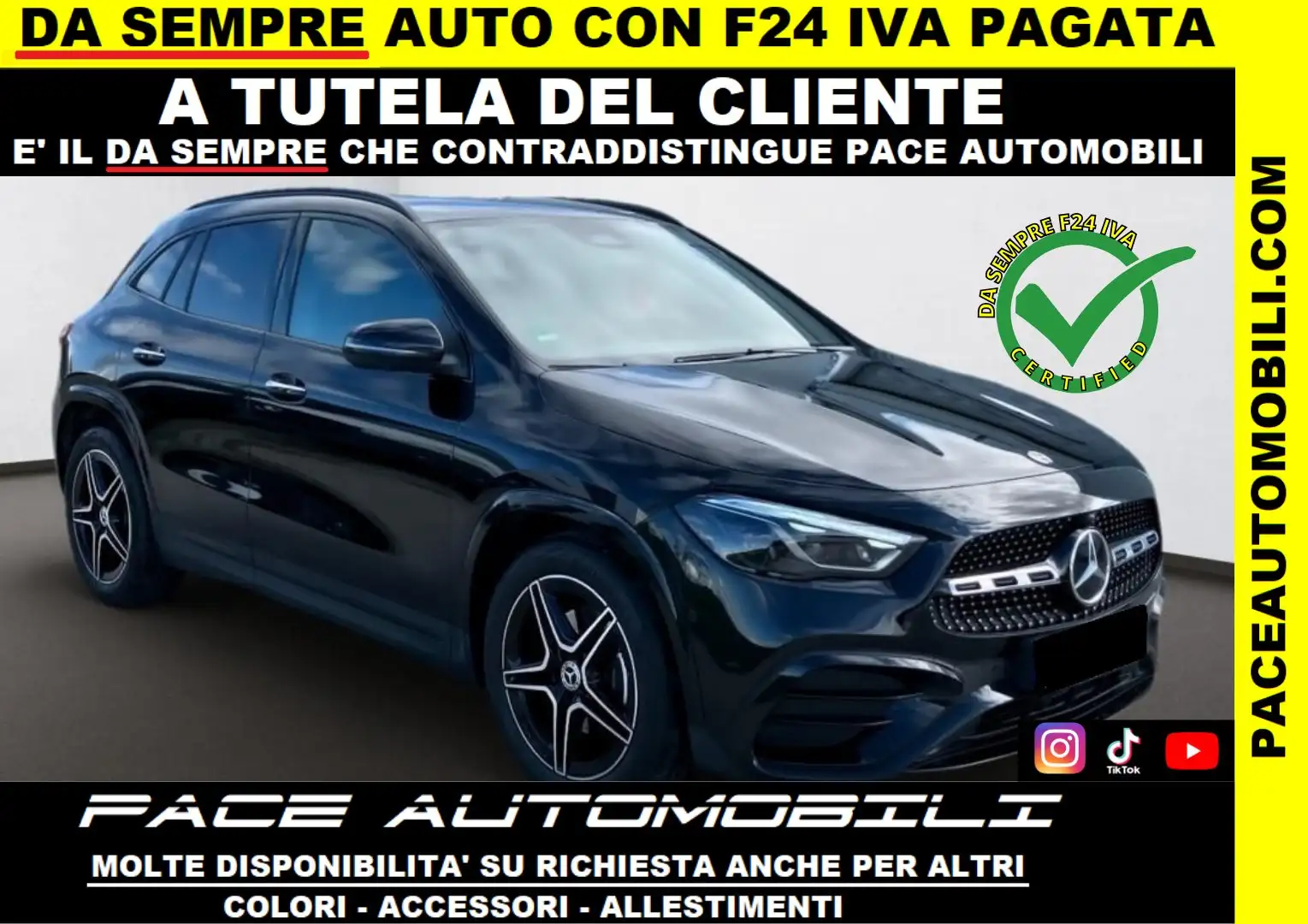 Mercedes-Benz GLA 200 i PREMIUM AMG NIGHT PACK KEYLESS 19"PDC ACC KAMERA Nero - 1
