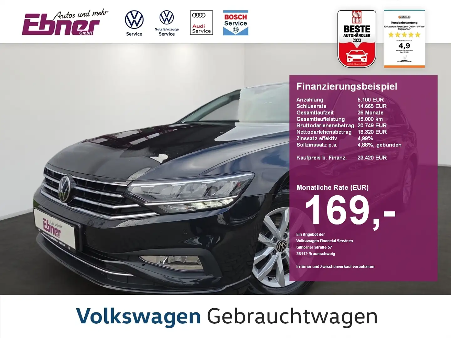 Volkswagen Passat Variant BUSINESS 2.0TDI DSG ACC+el.KLAPPE+LED+NAVI+KAMERA+ Schwarz - 1