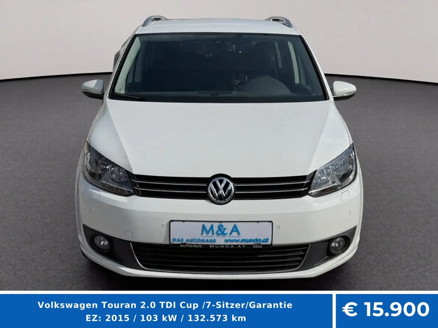 Volkswagen Touran 2.0 TDI Cup /7-Sitzer/Garantie Weiß - 2