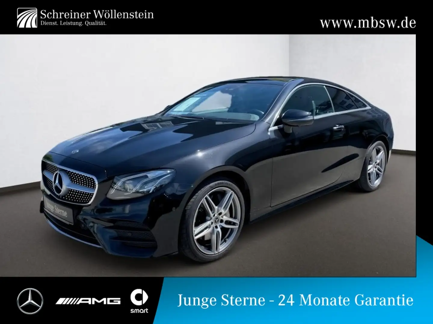 Mercedes-Benz E 450 4M Coupé AMG*Pano*Stdhzg*Mbeam*360*Burmest Czarny - 1