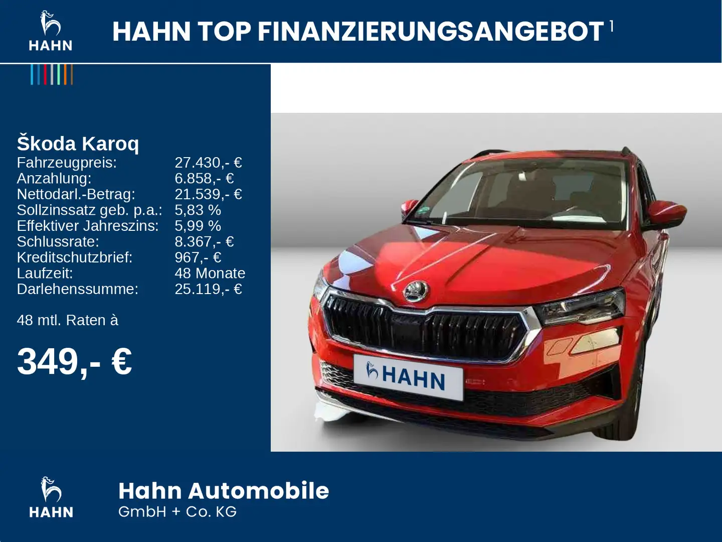 Skoda Karoq 1.5TSI Tour DSG Matrix Pano Nav AHK ACC Rot - 2