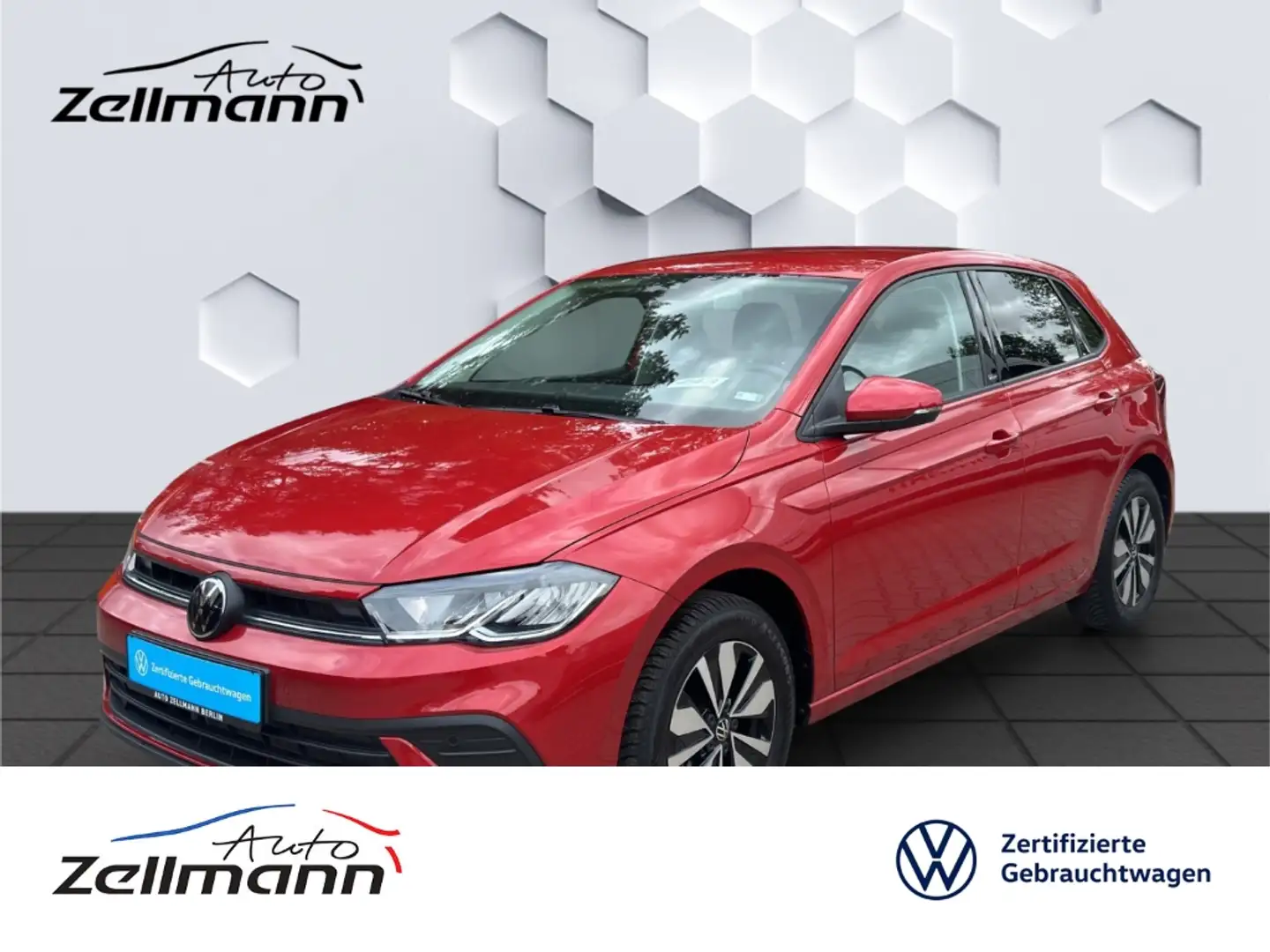 Volkswagen Polo 1.0TSI DSG 70kW AHZV LED PDC ACC GJR Rückfahrkamer Rood - 1