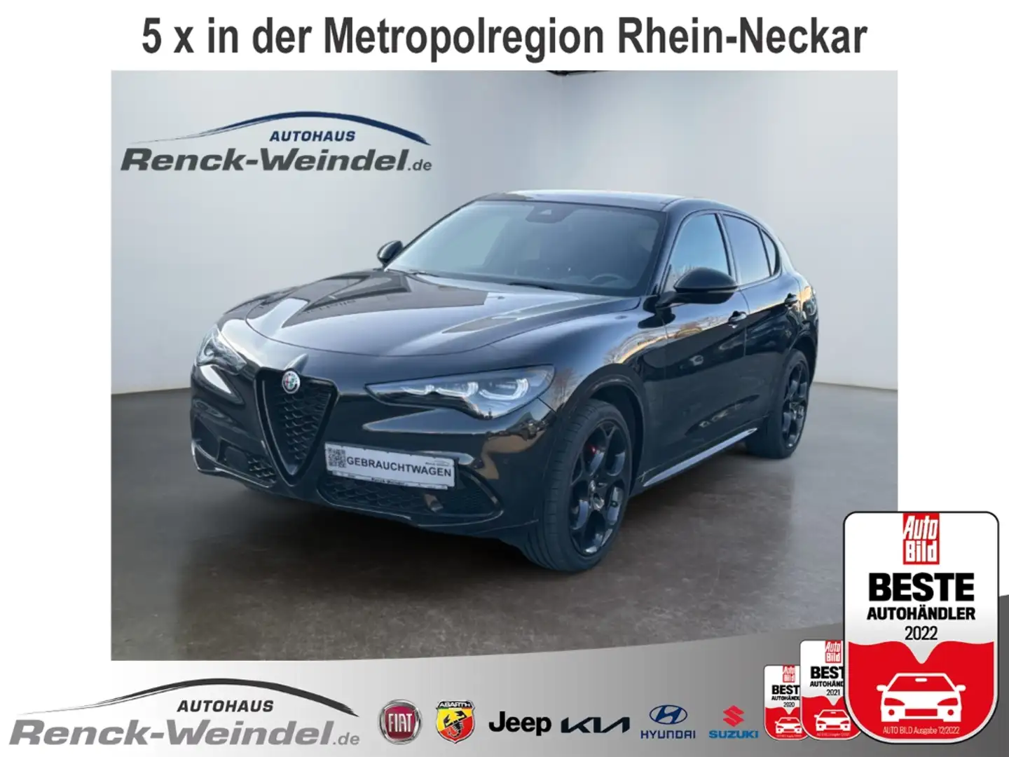 Alfa Romeo Stelvio Competizione 2.0 Turbo El. Fondsitzverst. Panorama Schwarz - 1