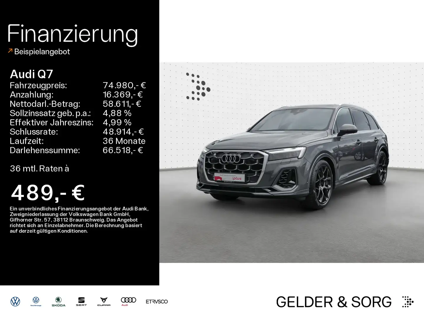 Audi Q7 SUV 55 TFSIe quattro S line Pano*HuD*B&O*Air Grigio - 1