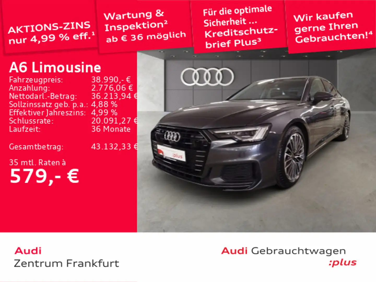 Audi A6 TFSI e Advanced MatrixLED ACC 360° Grau - 1