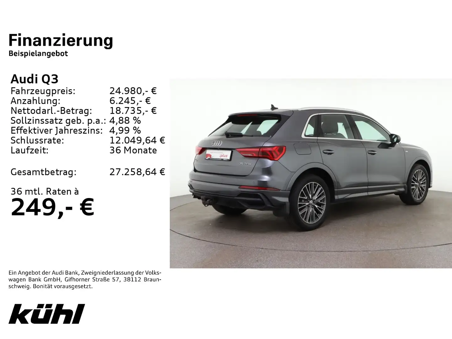 Audi Q3 35 TFSI S tronic S line LED/360°/B&O/Navi/AHK Grau - 2