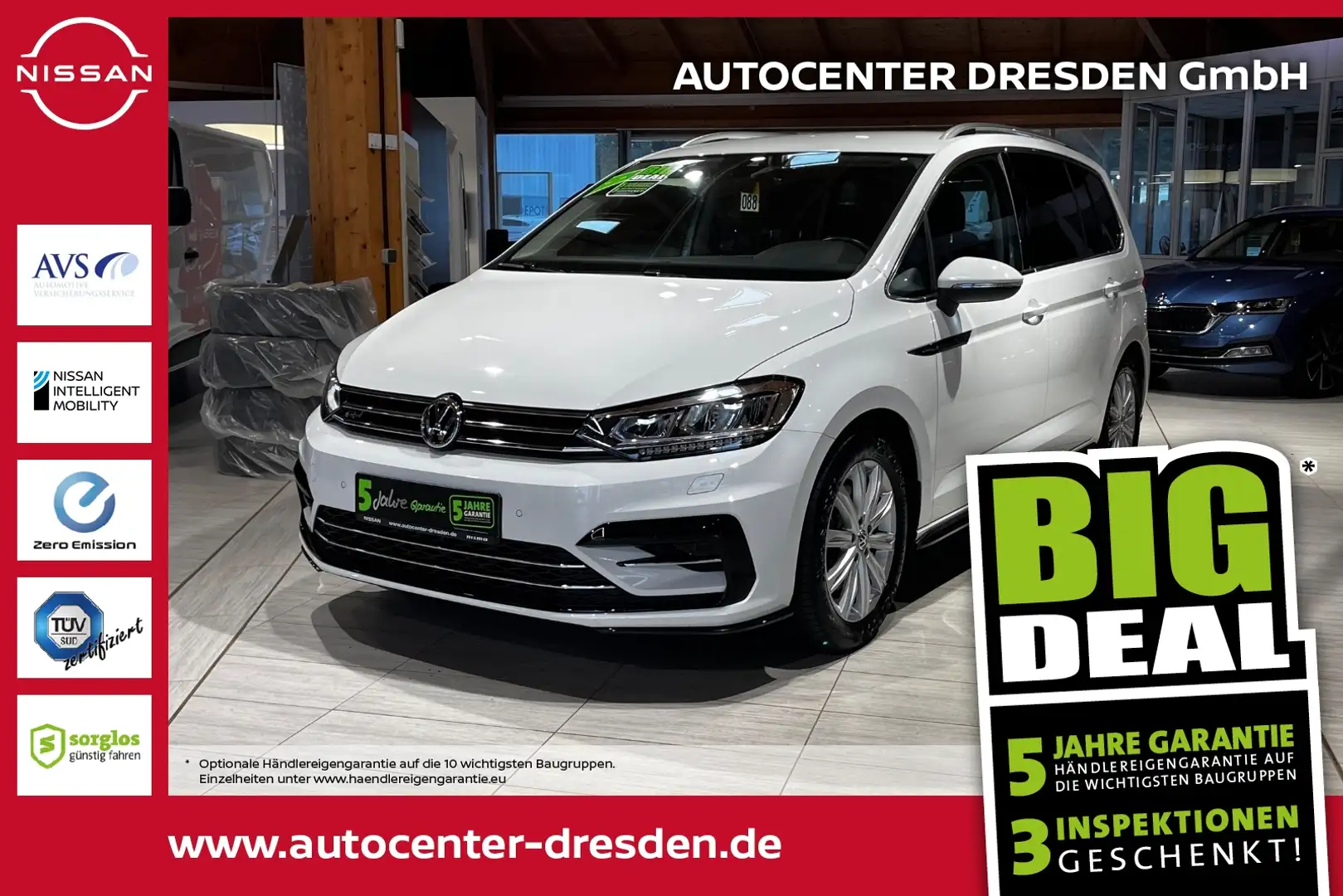 Volkswagen Touran 1.4 TSI BMT Highline Navi PDC ACC LED Blanc - 1