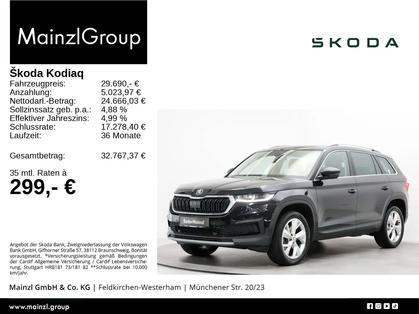 Skoda Kodiaq 2.0 TDI DSG ACC Virtual AHK Matrix Kam. Schwarz - 1