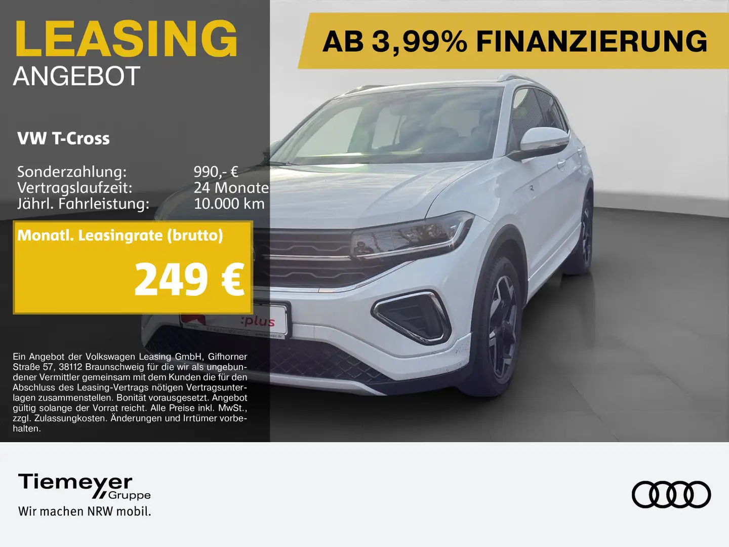 Volkswagen T-Cross 1.0 TSI DSG R-LINE NAVI ASSIST LM17 Weiß - 1