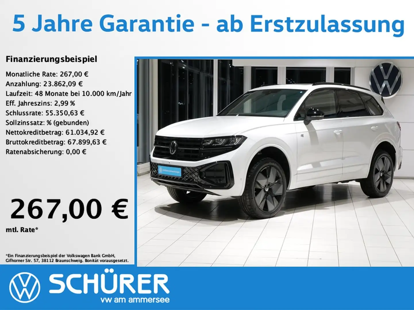 Volkswagen Touareg 3.0TDI R-Line BlackStyle Wankstabi StdHz 360° P... Weiß - 1