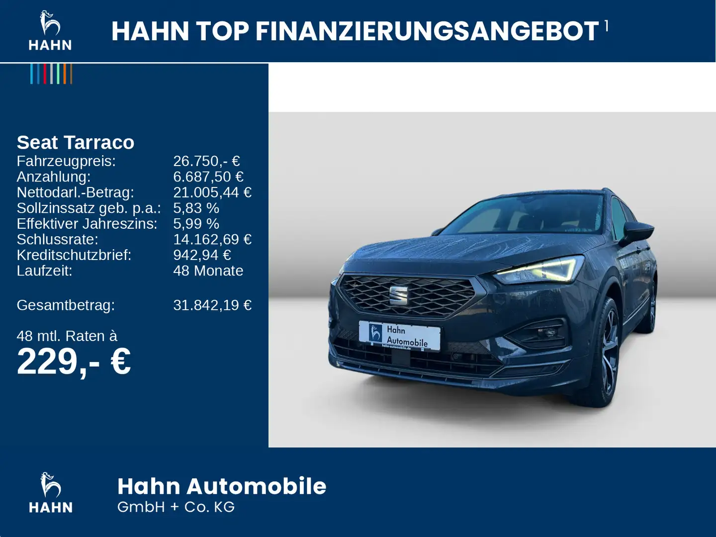 SEAT Tarraco 2.0TDI DSG FR LED Nav  ACC APP CAM Sitzh Grau - 2