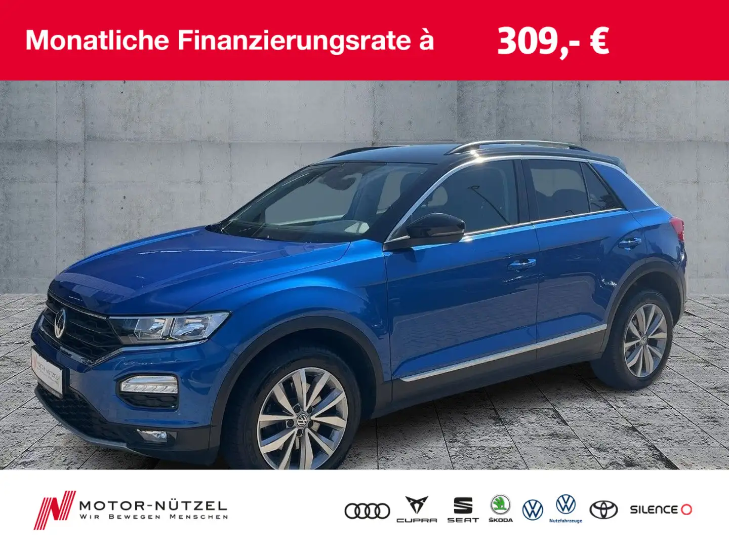 Volkswagen T-Roc 1.0 TSI STYLE NAV+ACC+SHZ+PDC+GRA+MFA+NSW Blau - 1
