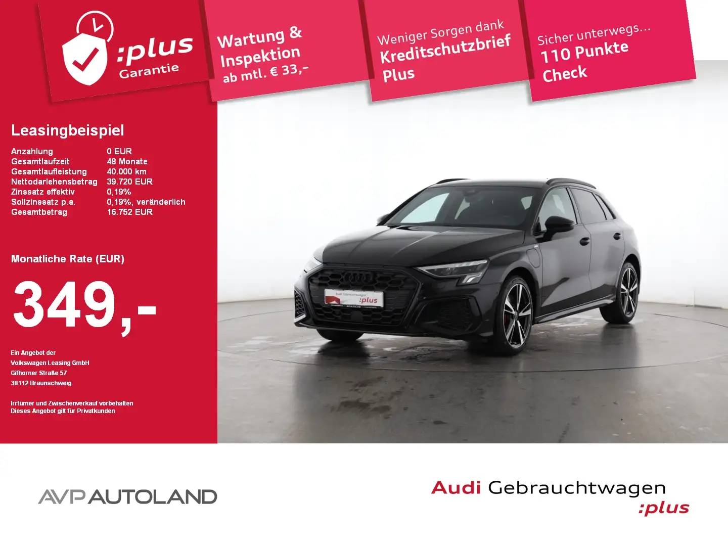 Audi A3 Sportback 45 TFSI e S tronic S line AHK Schwarz - 1