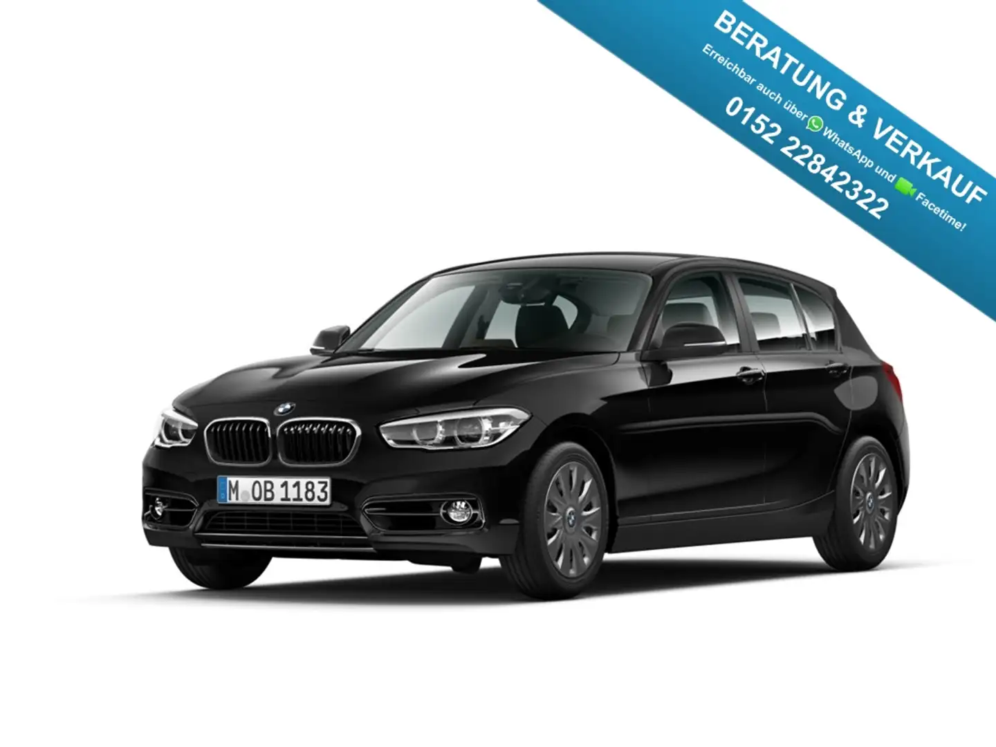 BMW 118 i SportLine Autom. Navi LED PDC SHZ Sportsitz Schwarz - 1