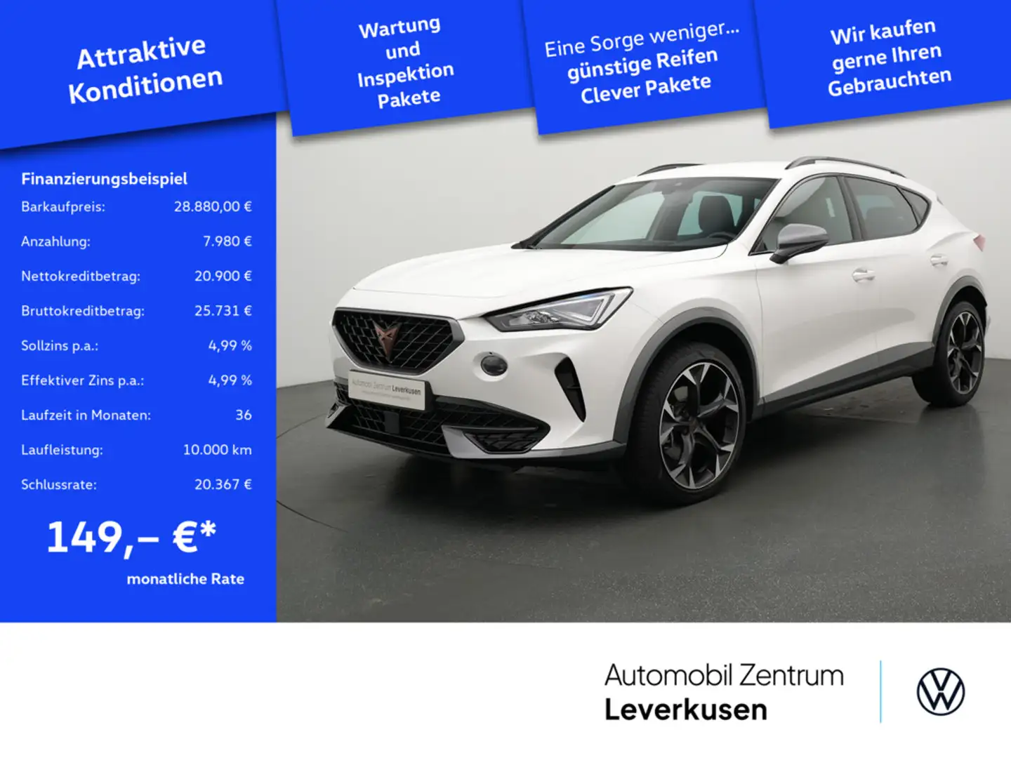 CUPRA Formentor DSG VIRT AHK LEDER KAM ACC PORT NAV Weiß - 1