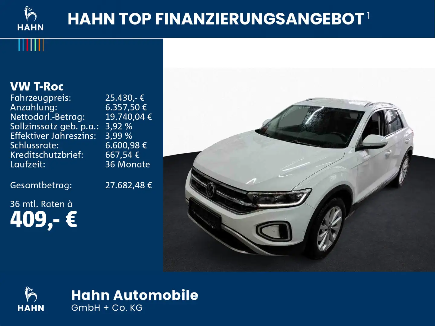 Volkswagen T-Roc 1.5 TSI Style AHK Cam LED Navi Sitzhzg ACC Weiß - 2