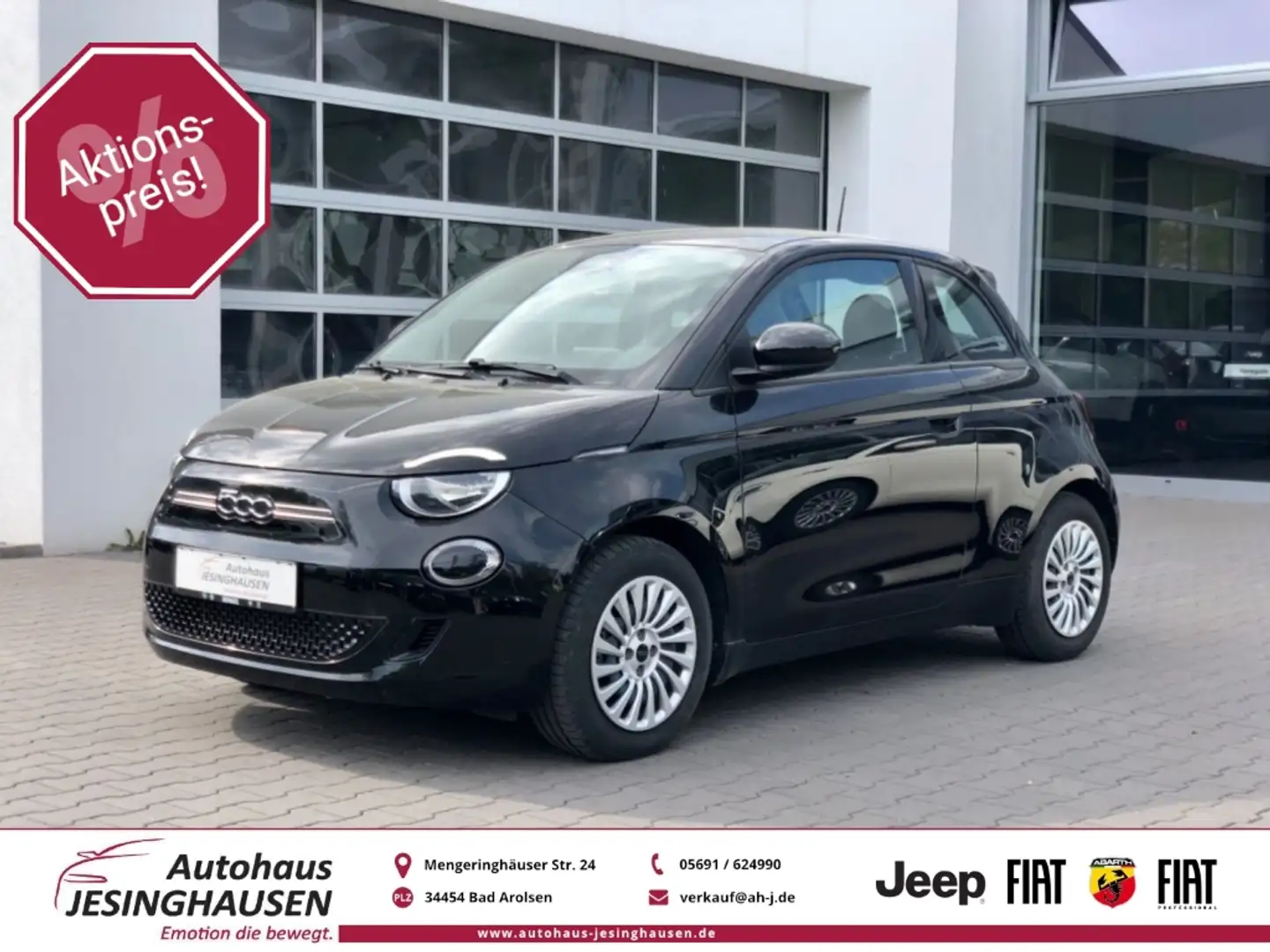 Fiat 500e Action+Shz.+Bluetooth+Tempomat Navi Digitales Cock Noir - 1
