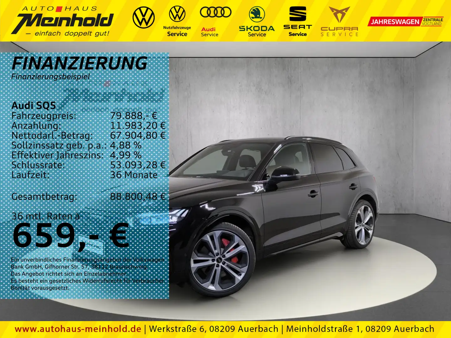 Audi SQ5 TDI tiptronic, Standheizung, AHK, Matrix Schwarz - 1