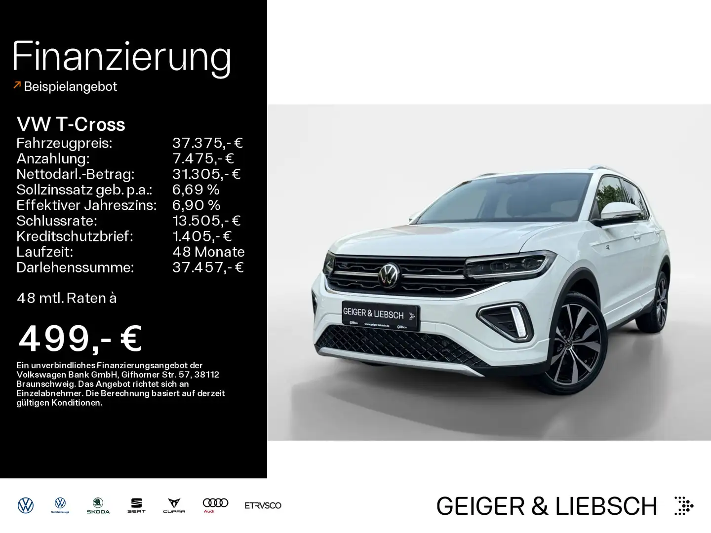 Volkswagen T-Cross R-Line 1.5 TSI DSG AHK*KAMERA*LED*CARPLA Weiß - 1