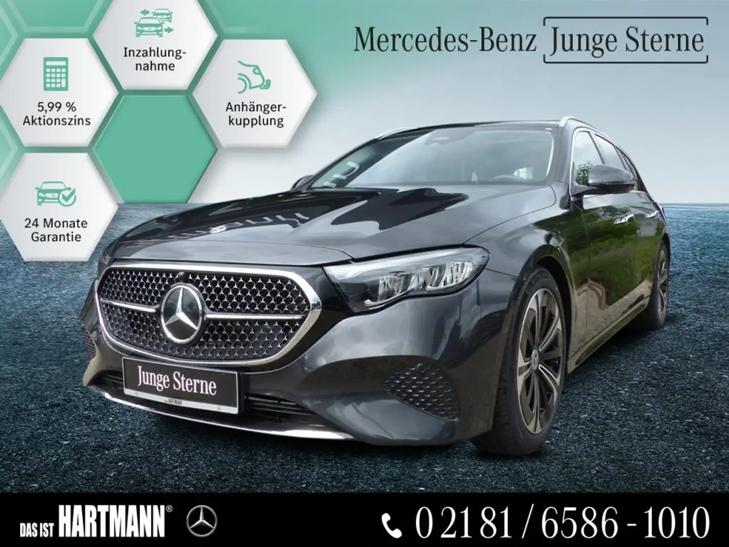 Mercedes-Benz E 220 d T AVANTGARDE+AHK+PANO+WINTER+DISTR+TOTWI Grau - 1