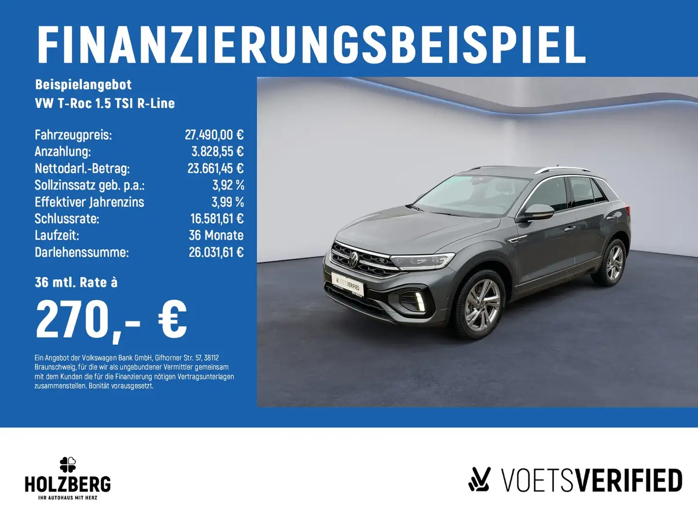 Volkswagen T-Roc 1.5 TSI R-Line AHK+ACC+RFK Grau - 2