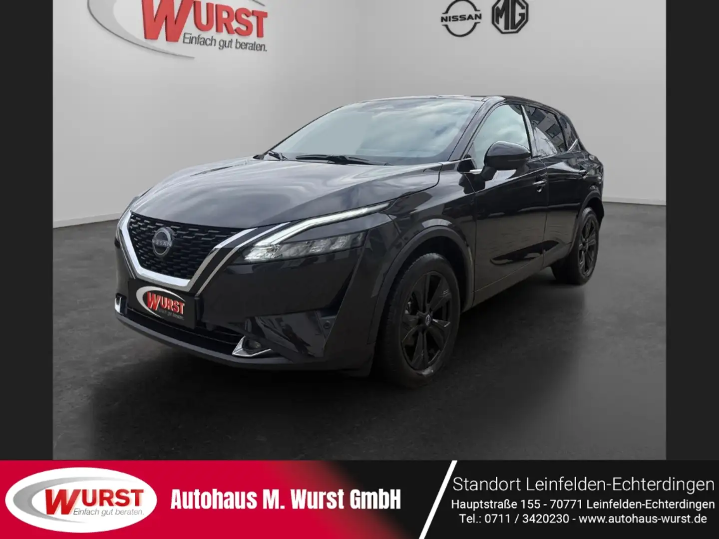 Nissan Qashqai N-Connecta 1.3 DIG-T Navi 360 Kamera LED Apple Car Zwart - 1