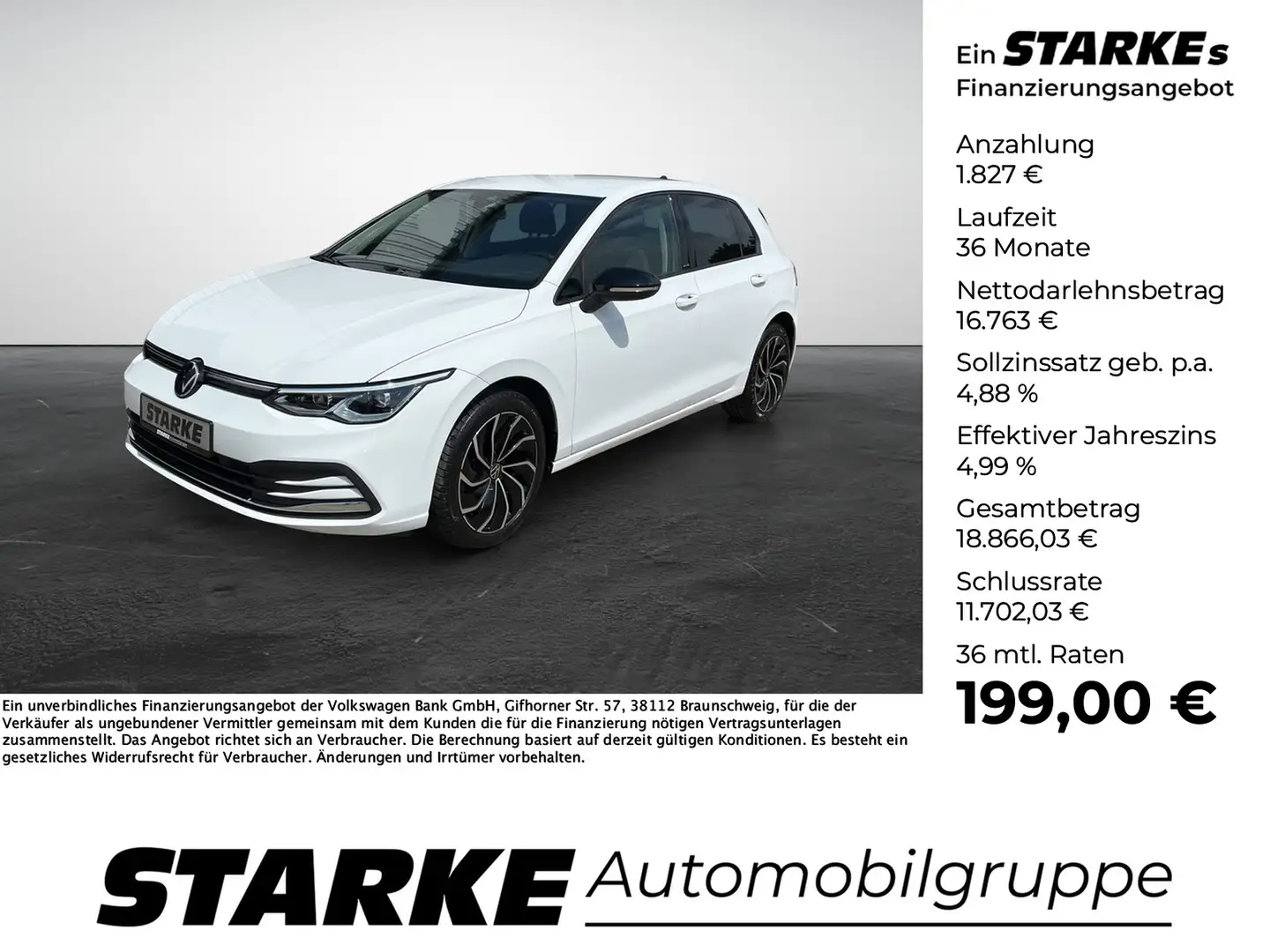 Volkswagen Golf 8 2.0 TDI Active Weiß - 1