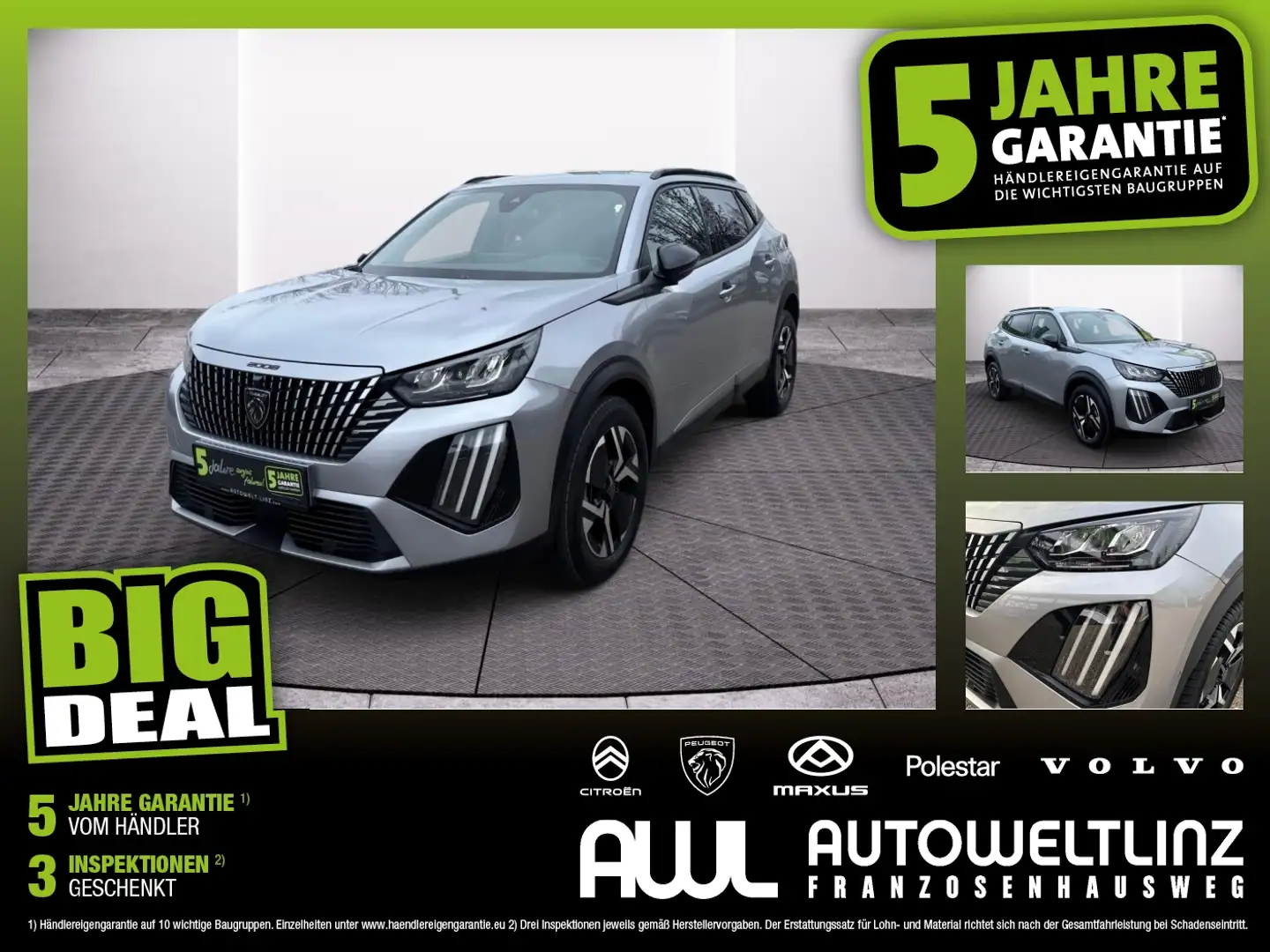 Peugeot 2008 ALLURE PT 100 LED+Navi+SHZ+Kam. Grau - 1