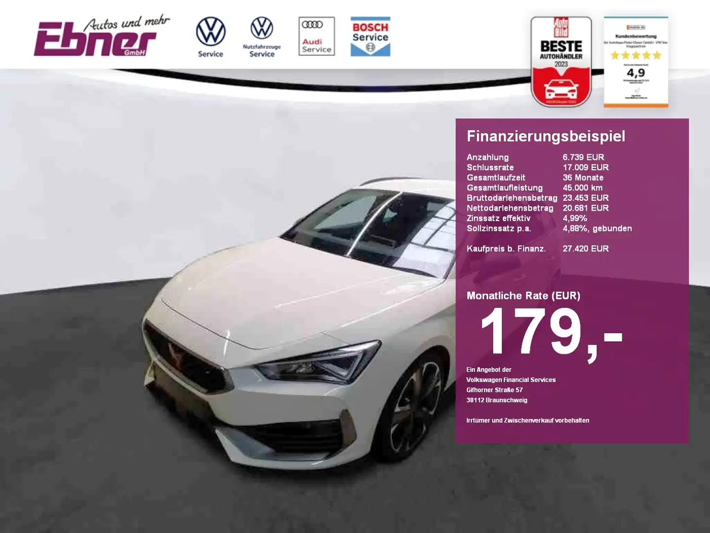 CUPRA Leon Sportstourer VZ 245PS PHEV FSG KAMERA+KEYLESS+ACC+ Weiß - 1