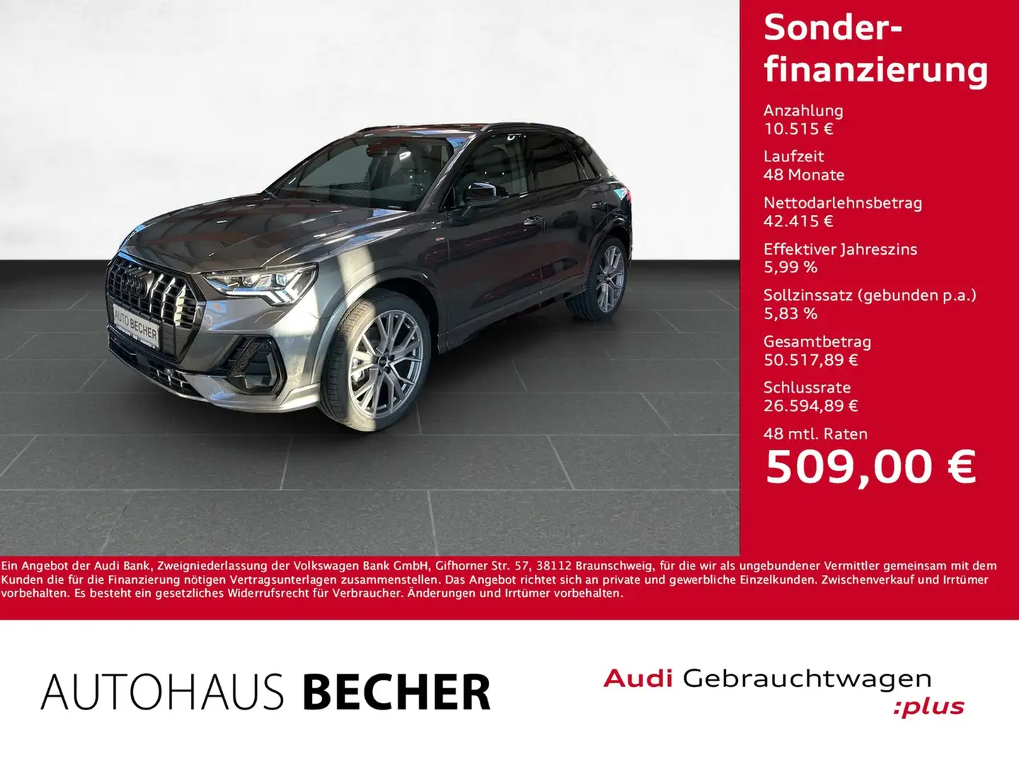 Audi Q3 S line 35 TFSI S tronic /AHK/Rückfahrkam/Pano Grau - 1