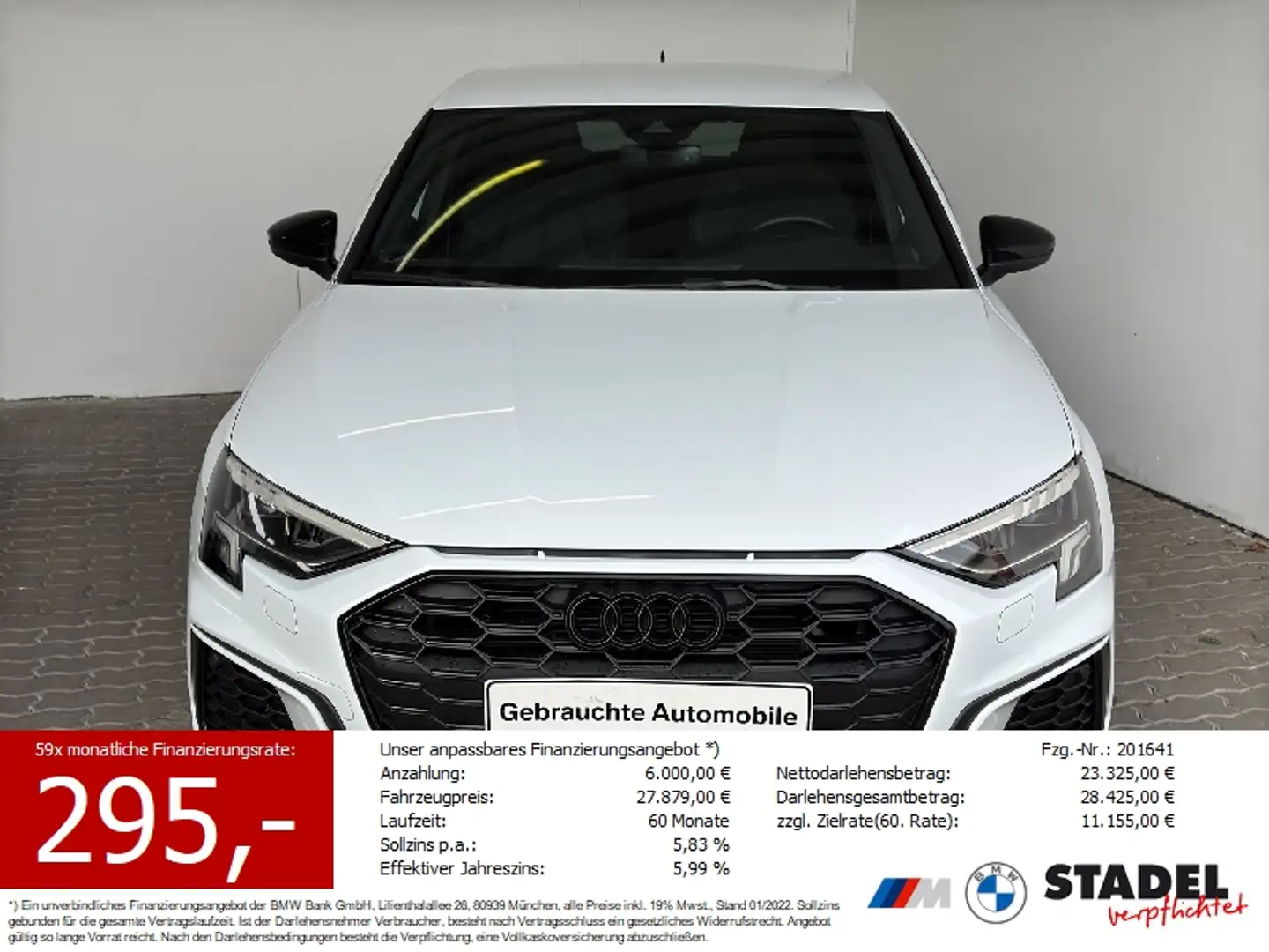 Audi A3 45 TFSle A S Line Navi.LED.RüKam.AHK.DAB Blanc - 1