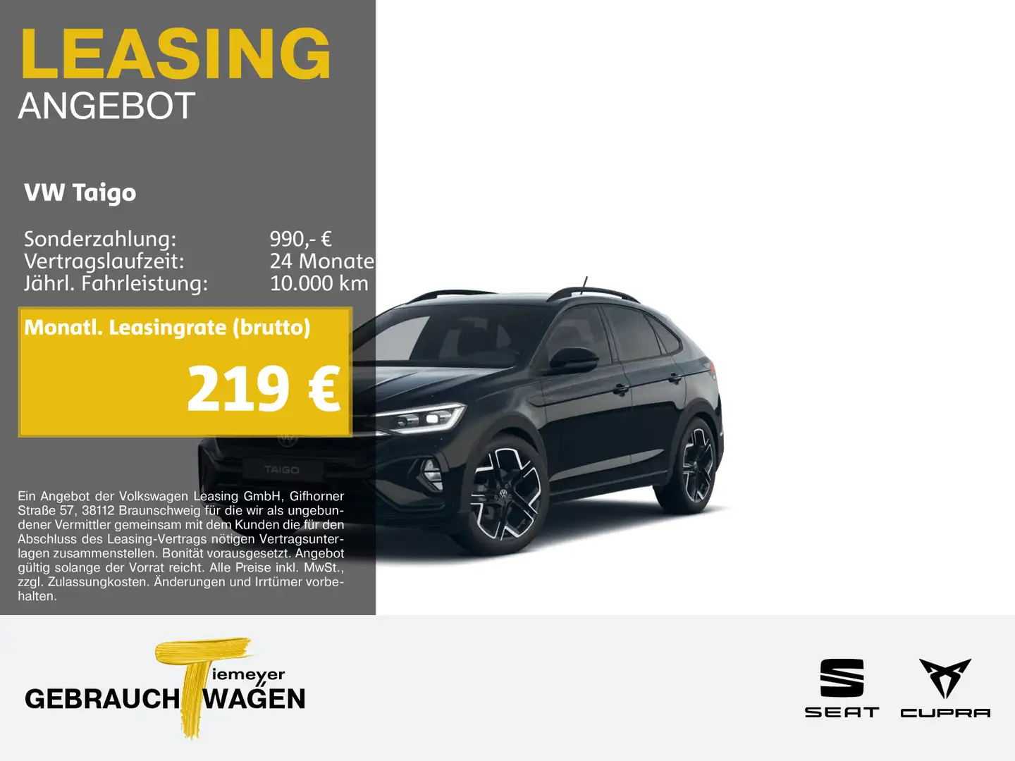 Volkswagen Taigo 1.5 TSI DSG R-LINE LM18 ASSIST MATRIX Schwarz - 1